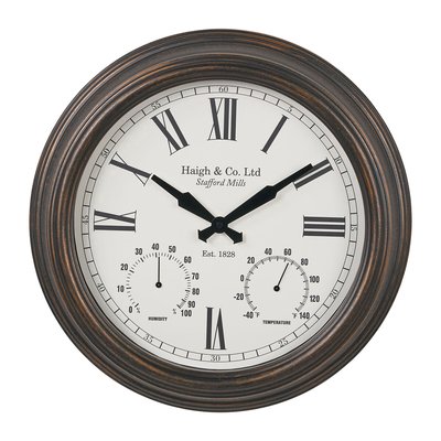 42cm Antique Bronze Effect Indoor/Outdoor Wall Clock SO'HOME