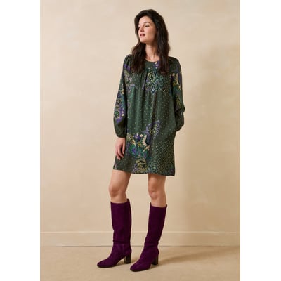 Robe manches longues col rond à imprimé LA FEE MARABOUTEE