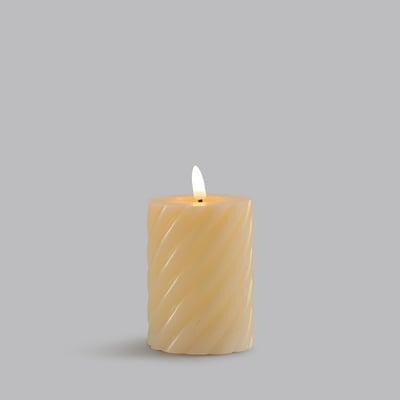 Vela LED de cera retorcida, Al. 12,3 cm, Caspar LA REDOUTE INTERIEURS