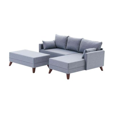 Canapé d'angle convertible en tissu bleu Bella Angle à droite HANAH HOME