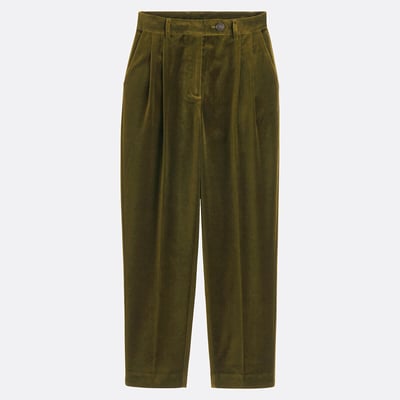 Pantalon cigarette à pinces, en velours lisse LA REDOUTE COLLECTIONS