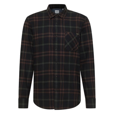 Chemise en coton marine camel et rouge à carreaux avec une coupe regular fit MUSTANG