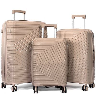 Lot 3 valises rigides dont 1 valise cabine Travel Light TSA Polypropylène BLEU CERISE