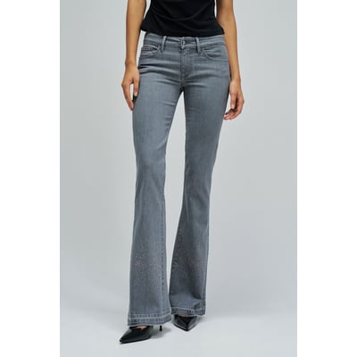 Pantalon Jean Flare Femme Jennyfer Gris Taille 36 - Occasion En Très Bon état