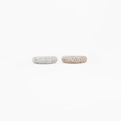 Set de 2 bagues strassées dorées et argentées BALABOOSTE