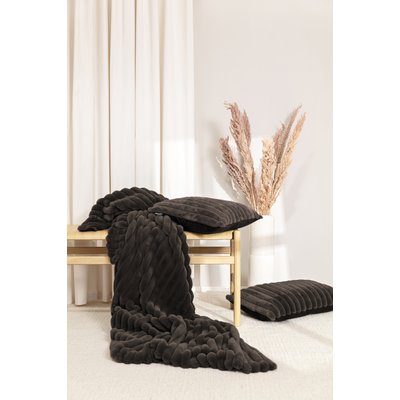 Plaid gros velours cotelé moelleux imitation fourrure RAYA MAGMA HEIMTEX