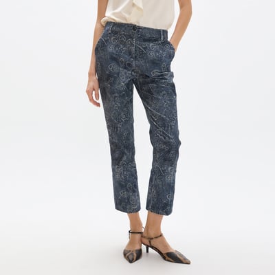 Pantalon chino côtelé imprimé paisley LOLA CASADEMUNT