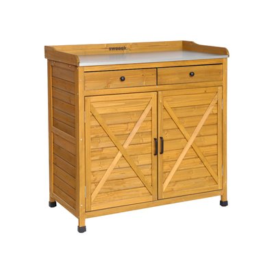 Meuble de rangement, table de rempotage bois de sapin 2 portes 2 tiroirs AZALÉE SWEEEK