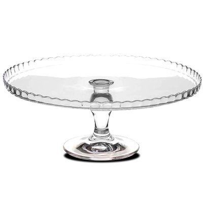 Présentoir à Gâteau / Tarte sur Pied Rond en Verre Transparent WADIGA
