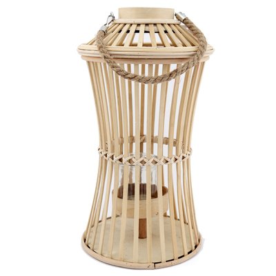 Grande lanterne d'intérieur en bambou avec anse en corde PIER IMPORT