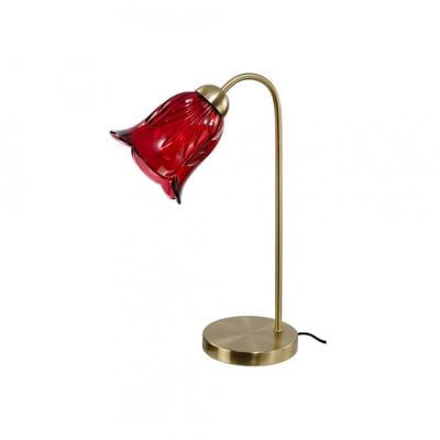 Lampe à poser en métal & verre avec un cordon textile, ARELI C-CREATION