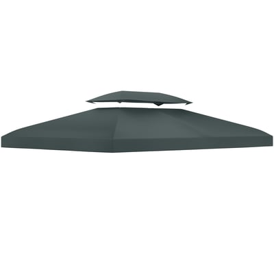 Toit de cabine de rechange Polyester Gris OUTSUNNY