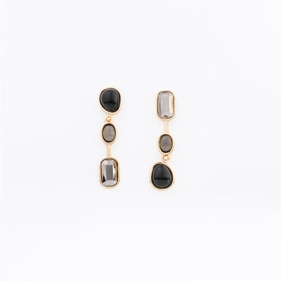 Boucles d'oreilles cabochons asymétriques gris BALABOOSTE