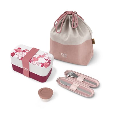 Set repas lunch box 2 étages 1L avec accessoires MONBENTO