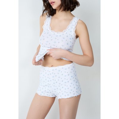 Short de pyjama en coton en pointelle imprimé détails dentelle CHOUCHOUTTE ETAM