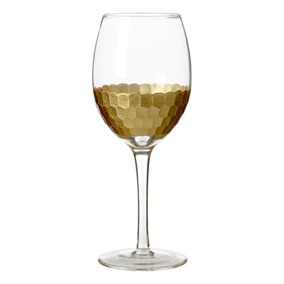 Set of 4 Gold Honeycomb Wine Glasses SO'HOME