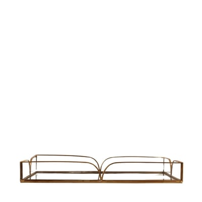 Plateau doré à fond miroir 28x16cm ORNAMI