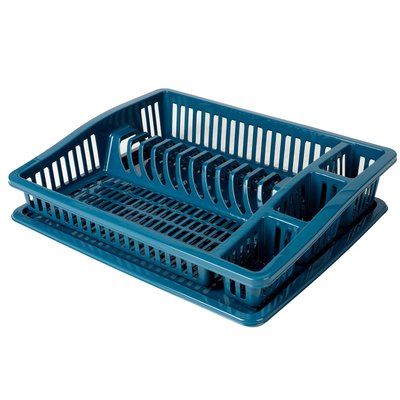 Égouttoir à vaisselle en plastique bleu 46x37x9.5cm WADIGA