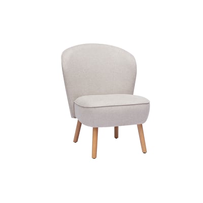 Fauteuil scandinave en tissu effet velours texturé terre brûlée et bois clair AMANITA MILIBOO