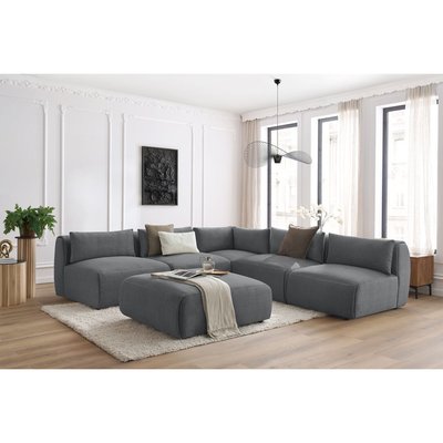 Canapé modulable 6 places en velours, JEANNE BOBOCHIC
