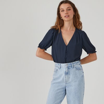 Bluse, V-Ausschnitt, kurze Ärmel LA REDOUTE COLLECTIONS