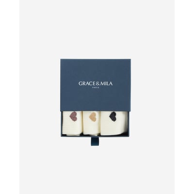 Chaussettes cœurs en fil textile multico Asteria GRACE & MILA