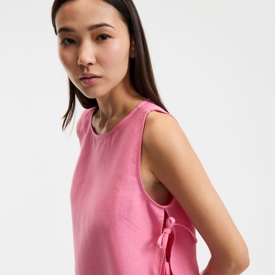 Camiseta de lino, cuello redondo, hecha en Francia LA REDOUTE COLLECTIONS