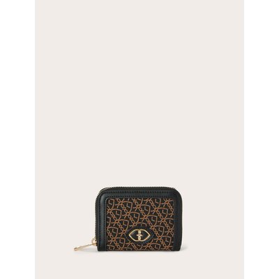 Petit portefeuille en tissu jacquard avec motif à cœurs avec fermeture éclair sur tout le pourtour MOTIVI