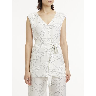 Printed Sleeveless Blouse with V-Neck CALVIN KLEIN