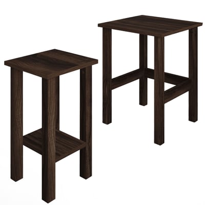 Lot de 2 tables gigognes effet bois LINO TOILINUX