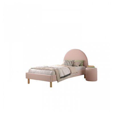 Lit Moon 90x200cm Rose avec pouf VIPACK