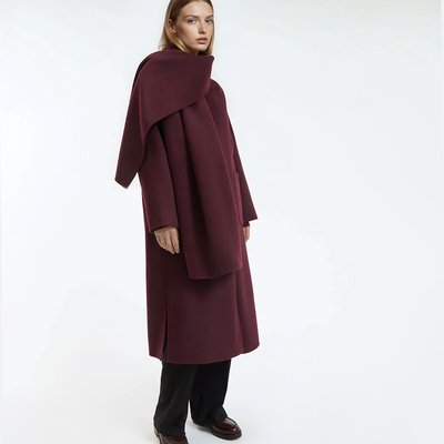 Manteau long fermeture boutonnée, écharpe amovible LA REDOUTE COLLECTIONS
