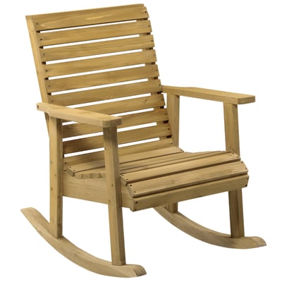 Fauteuil à bascule Bois de sapin Marron OUTSUNNY