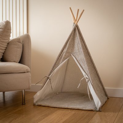 100cm Grey Polka Dot Pet Teepee SO'HOME