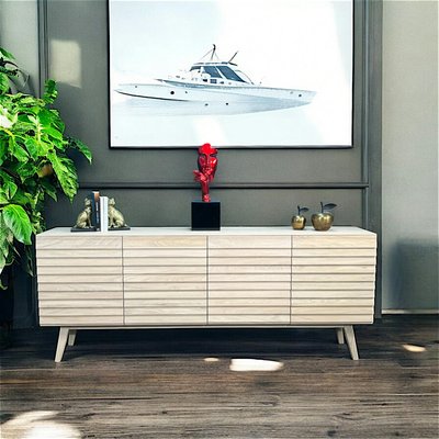 Buffet en bois de chêne blanc (4 portes) COLOGNE PIER IMPORT