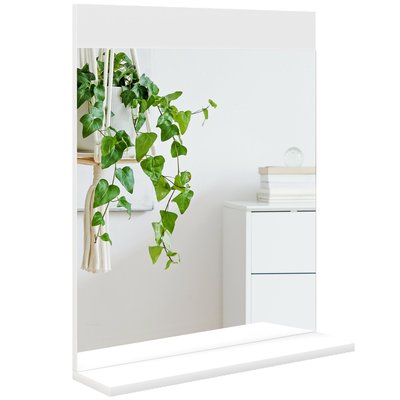 Miroir de salle de bain mural avec étagère intégrée blanc HOMCOM