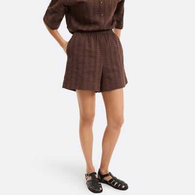 Short en broderie anglaise à taille élastiquée LA REDOUTE COLLECTIONS