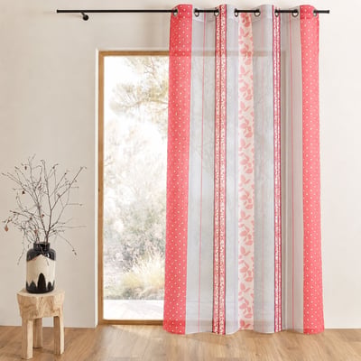 Voilage organza jacquard à rayures verticales à motifs HOME MAISON