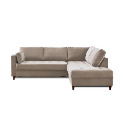 Canapé d'Angle Convertible en Velours 5 places - ANNA LISA DESIGN