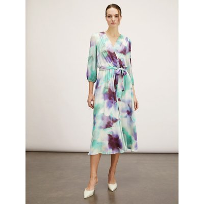 Robe midi en satin à motifs abstraits MOTIVI