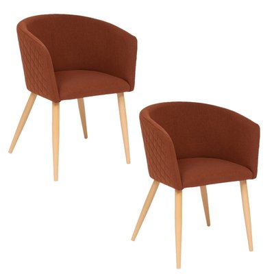 Lot de 2 fauteuils à diner en velours MARLO TOILINUX