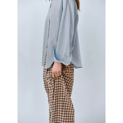 Pantalon droit à carreaux vichy MANGO