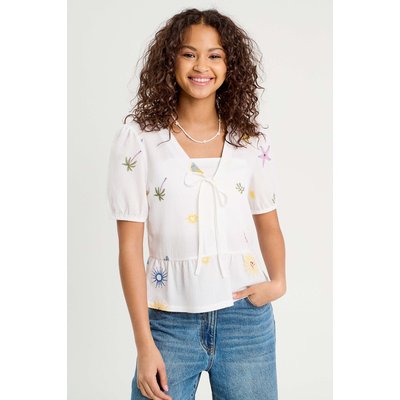 Blouse nouée brodée CACHE CACHE