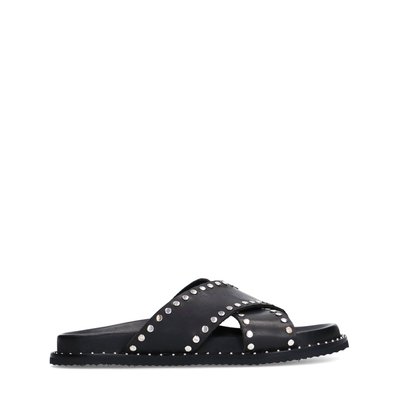 Claquettes en cuir avec clous SACHA