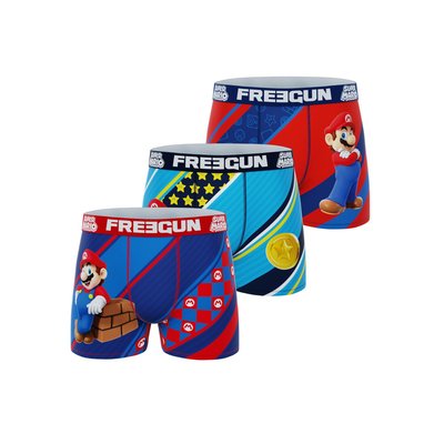 Lot de 3 Boxers microfibre Super Mario FREEGUN