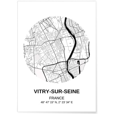 Affiche Carte Vitry-sur-Seine L'AFFICHERIE