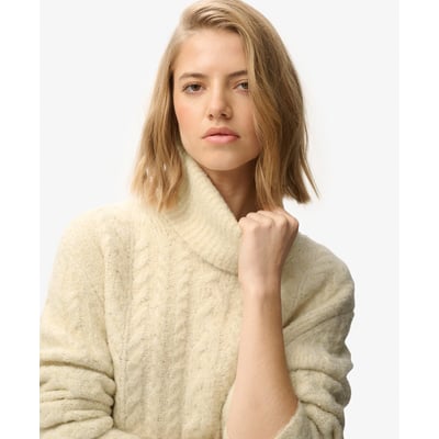 Pull en maille torsadée à col roulé SUPERDRY
