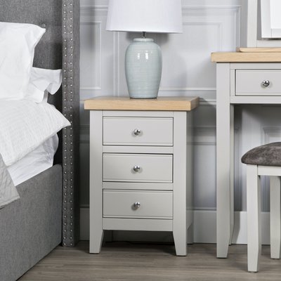 Table de chevet grise en bois de chêne PAROS PIER IMPORT