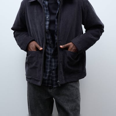 Veste col chemise en velours MONOPRIX