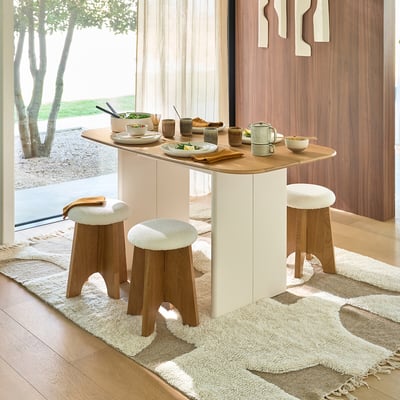 Piana Console Table in Dual Materials with 2 To 4 Places LA REDOUTE INTERIEURS